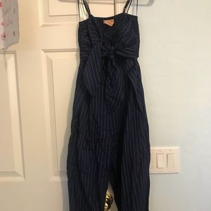 Navy striped jumpsuit
